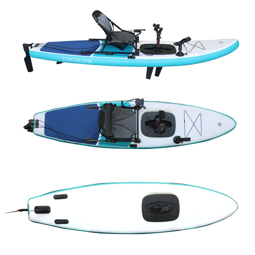 Vicking 3.2m Single Person Foldable Foot Pedal Fin Drive Kayak/Canoe SUP Rowing Boat Inflatable Fishing Kayak