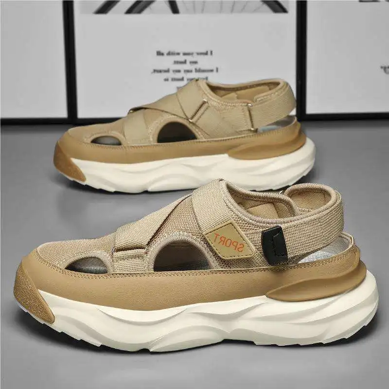 Other Trendy Men Casual Shoes Sandals Fabric Soft Soles Beach Upper Thick Sole Outdoor Sports Walking PVC Elastic Band Round Toe