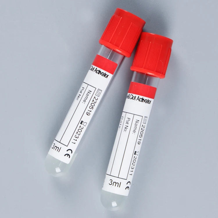 ISO/CE Certified professional  red test tubes No Additive Tube Vacuum Blood Collection Tube