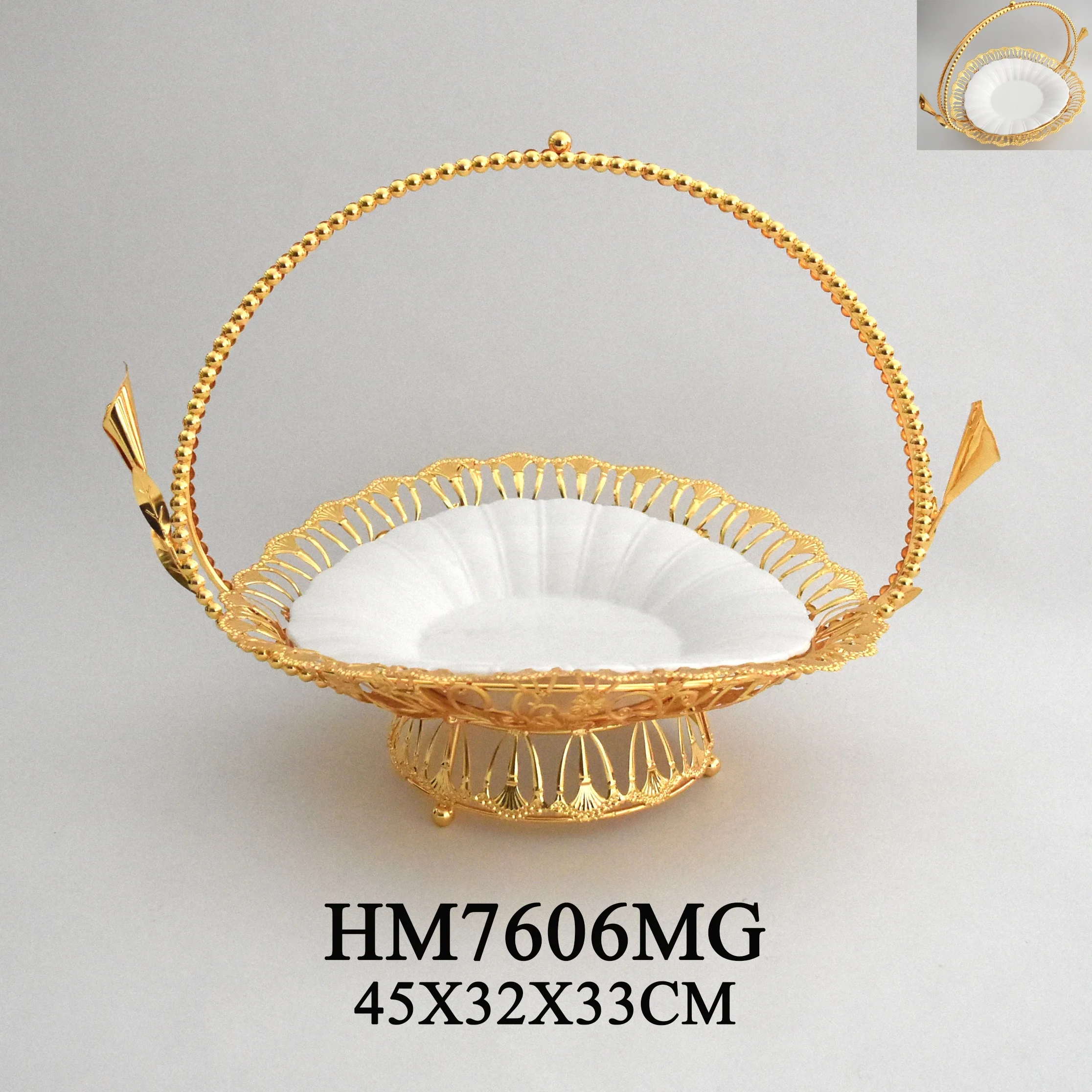 Party Wedding Decoration Metal Gold Plated Dry Fruit Cake Dessert Serving Tray