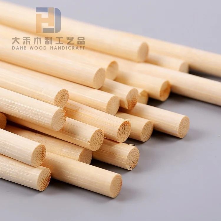 Wholesales Unfinished Wooden Bamboo Sticks Custom Size Wood Round Stick Perforation Available for DIY Crafts Daily Use