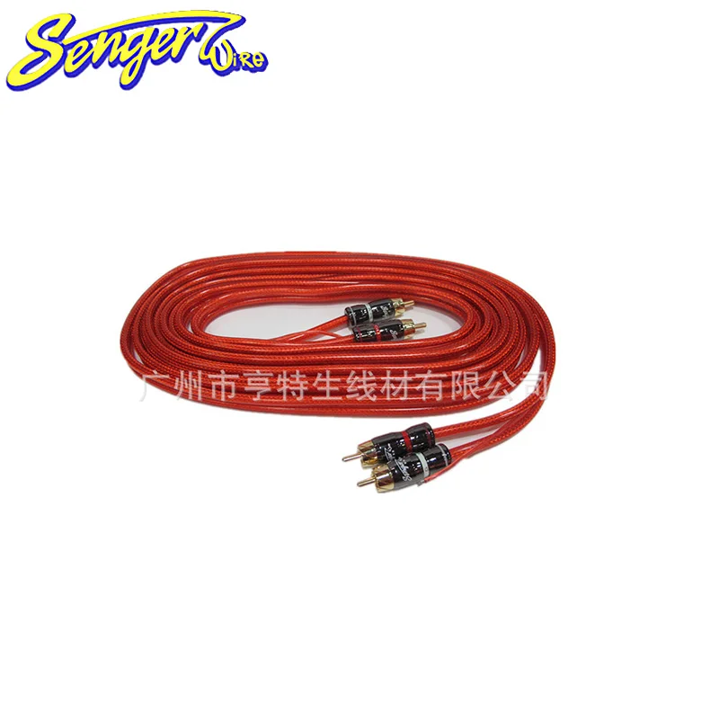 Автомобильный аудио усилитель мощности модифицированный провод RCA провод аудио красный плетеный сетчатый SG-001 5 м