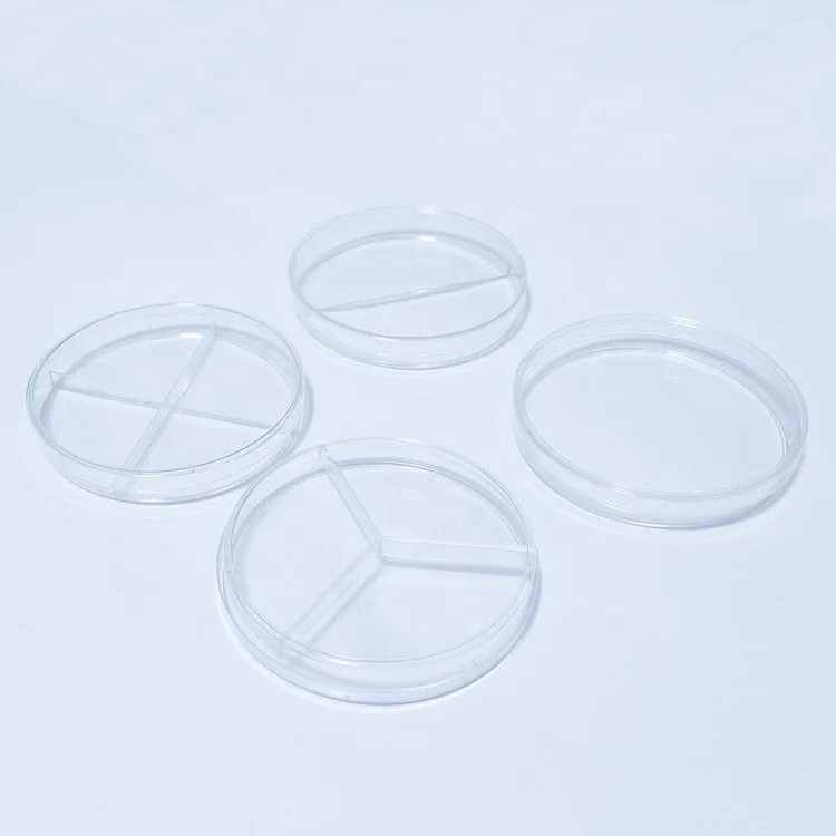 PD-H10094 laboratory supplies  Disposable Plastic PS 4 room  Stackable Triple Vented Sterile petri  Dishes 90x20mm