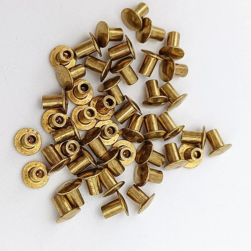 Custom RIVET BRASS C2680, Pan head semi-tubular rivets