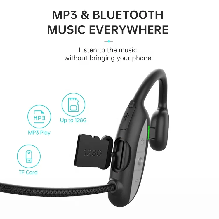 
OEM Dual Mode Music Play Portable Mini Wireless Earphone Handsfree Waterproof Sport MP3 Audio Player with Headphone 