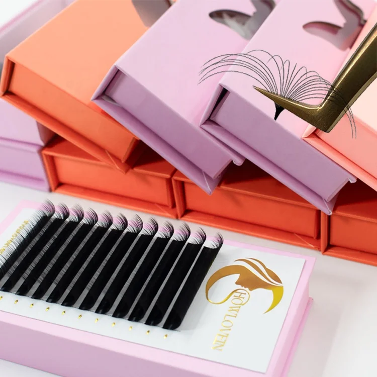 Matte Black Korean PBT Classic Volume Lash Extensions Trays 0.03 05 07mm Cashmere Eyelash Extensions Supplier