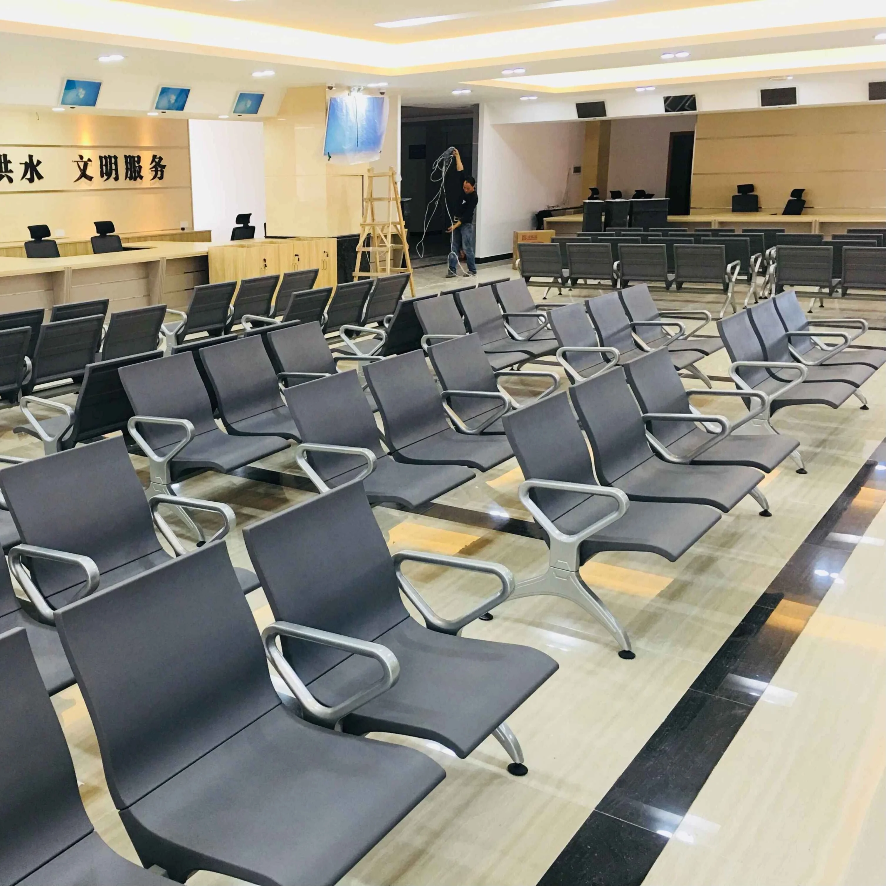 Airport Waiting Chairs 3 Seater PU Hospital Waiting Room Clinic Reception Area Bench Link Chair