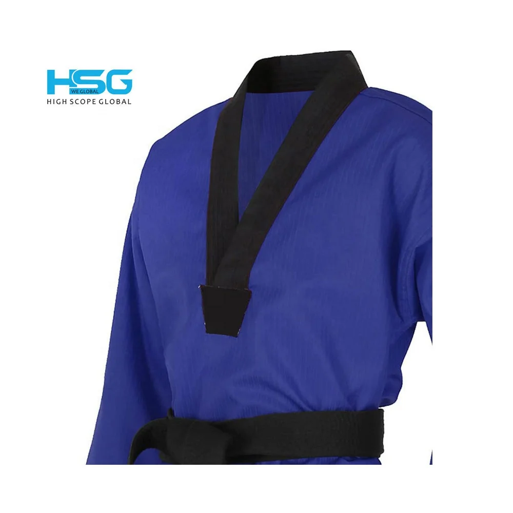 New 2022 Taekwondo Uniforms High Quality 100% Cotton V Neck doboks with custom logo embroidery