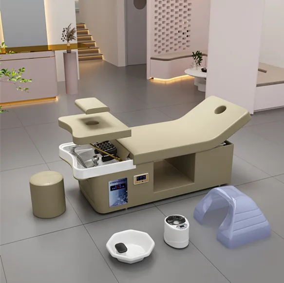 Professional  Hair Spa Wash Bed With 90L Water Storage Tank Thai Massage Shampoo Bed