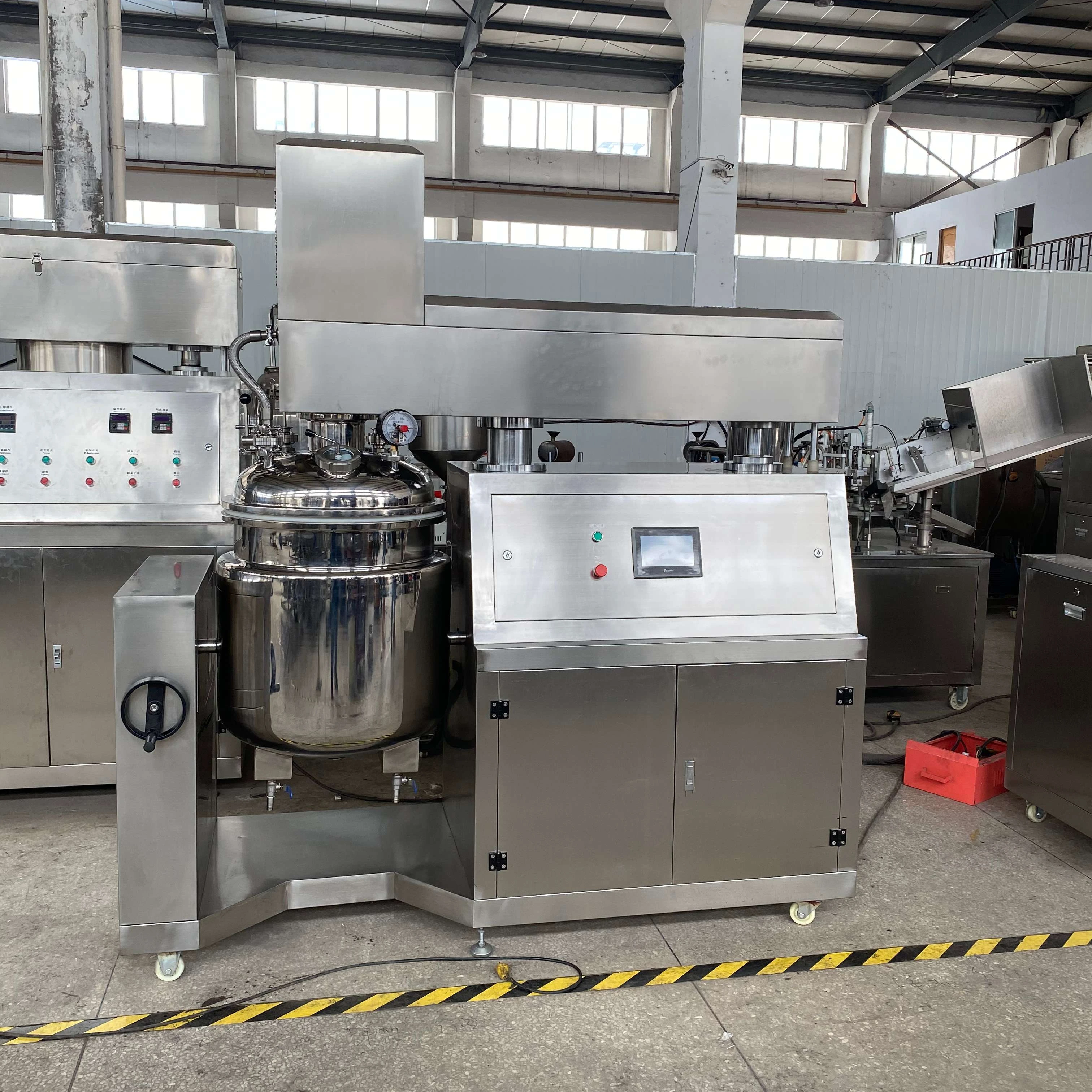 Cosmetic Cream Making Machine Homogenizer Hydraulic Lifting Vacuum Emulsifier