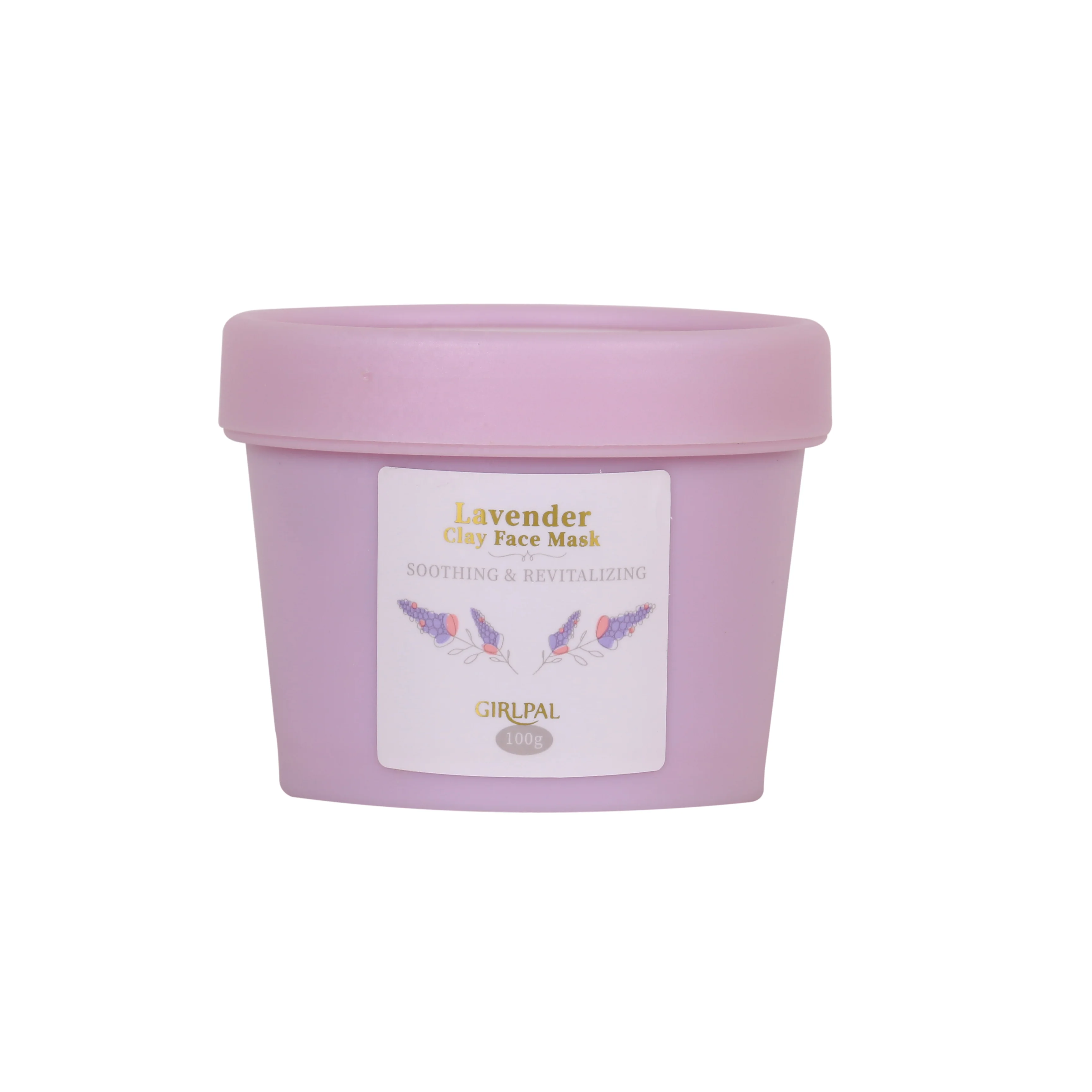 Privite Logo Organic Beauty Cosmetics Lavender purple Mud Clay Face Facial Mask For OEM/ODM