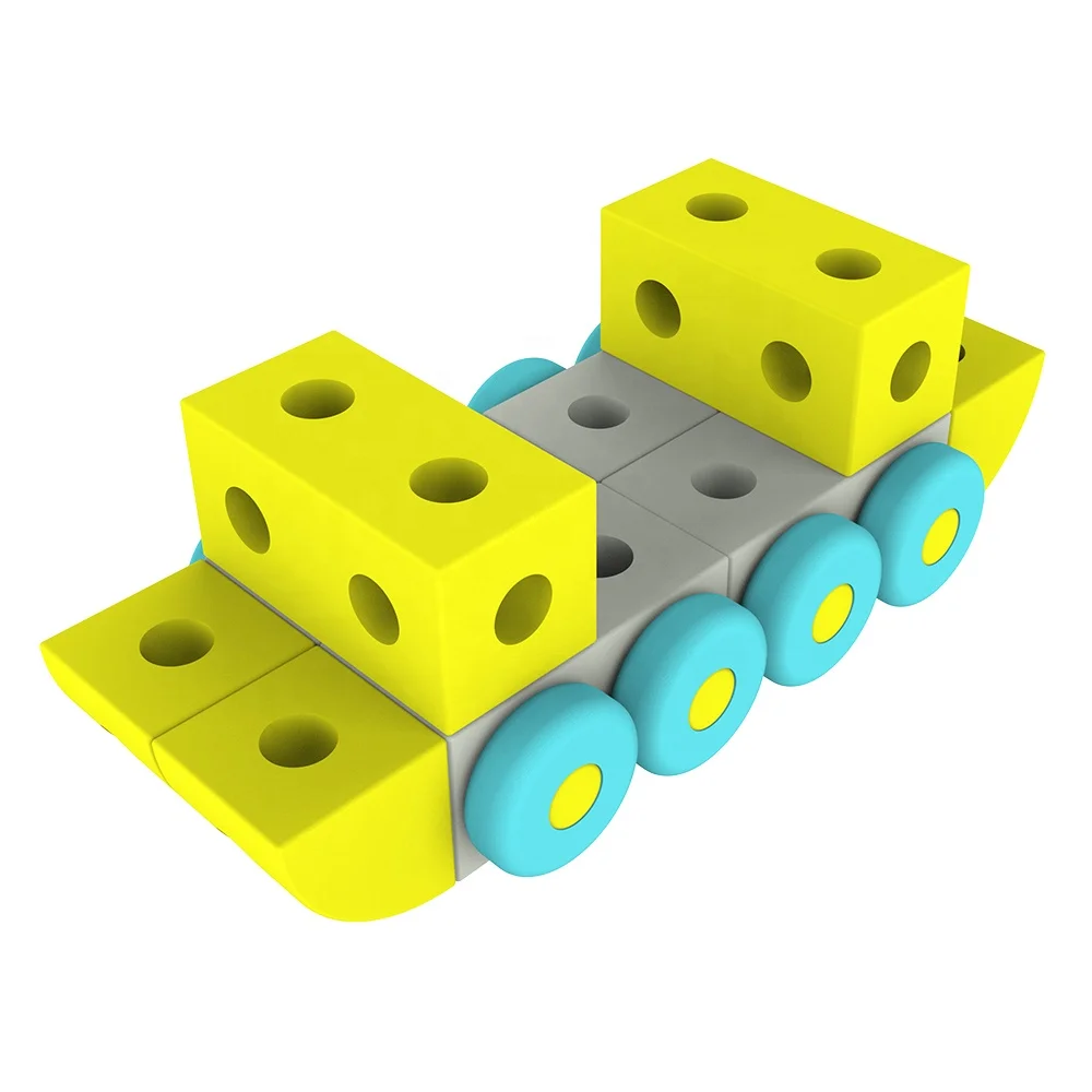 
66pcs/set Building Blocks Toy Earlier Learning Construction & Educational Toys Vehicle Ship EVA foam Building Blocks for Kids 