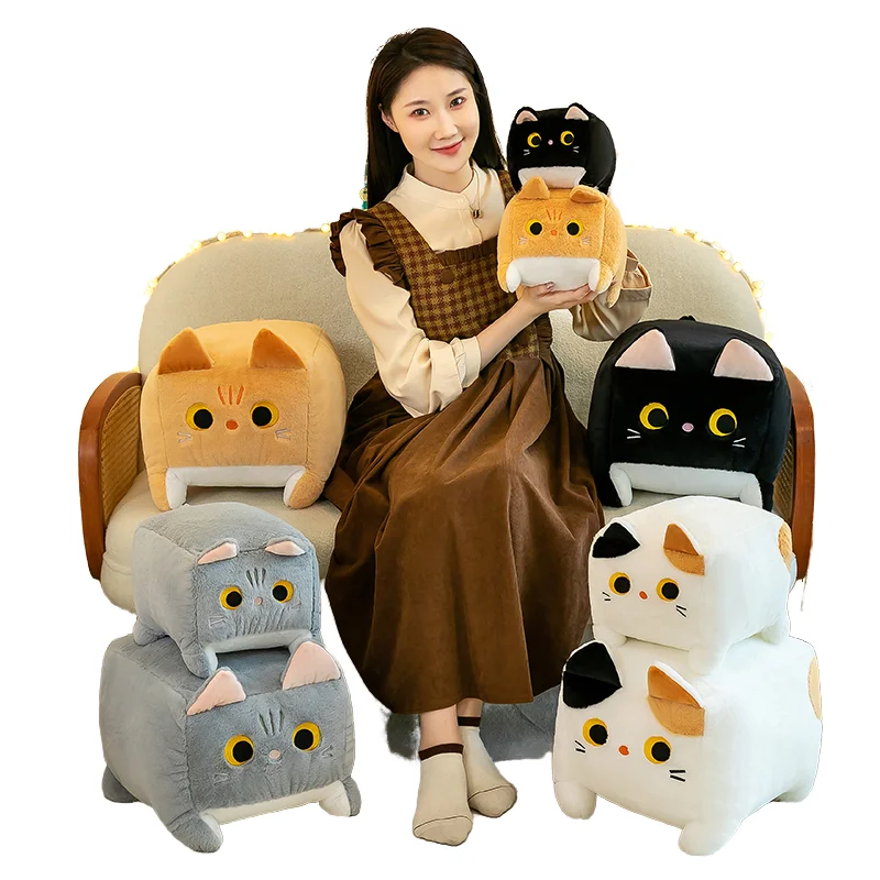 High Quality Cotton Cat Dolls and Pillows Cute Cartoon Plush Shell Stuffed Animals Soft New Block Toys Wholesale