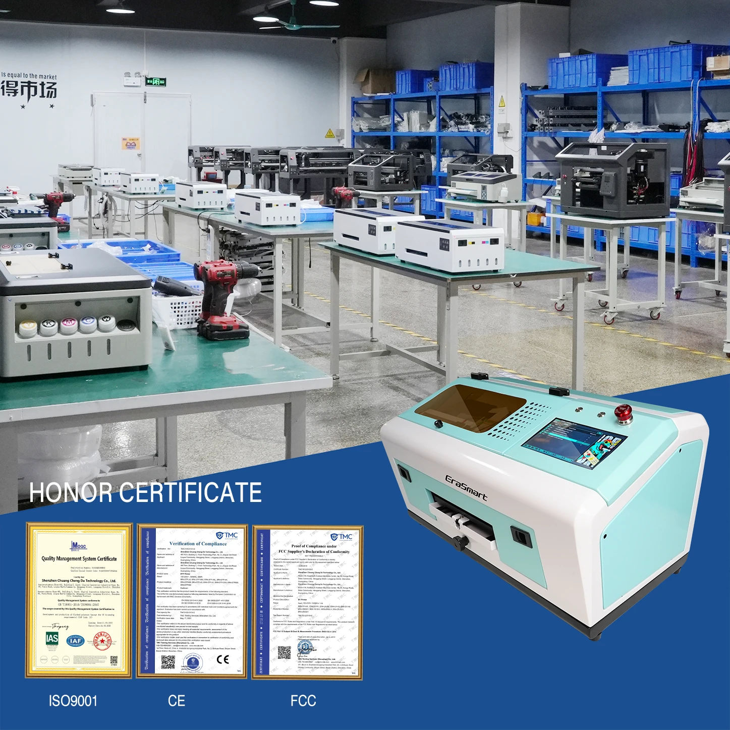 EraSmart Automatic Smart Printer Machine Wifi  Full online cloud smart scan to Print Phone Cases Printer