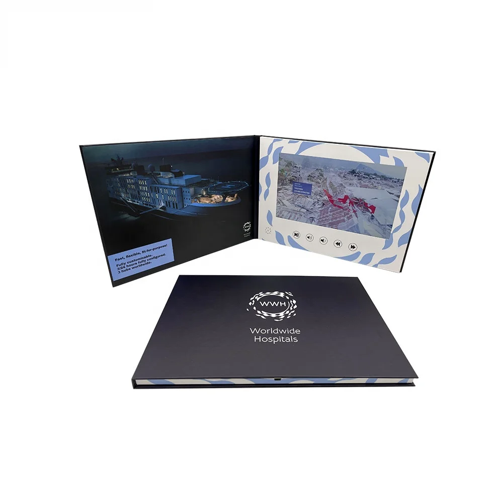 Customized 7 Inch Lcd Voice Gift Card Mailers Business Promotion Video Greeting Card Digital Brochure
