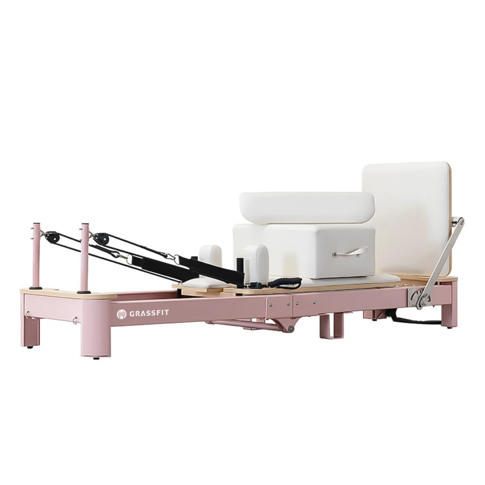 Commercial Custom Leather Color Logo Aluminum Folding Foldable Pilates Equipment Reformers Machine Core Bed for Home Studio Use