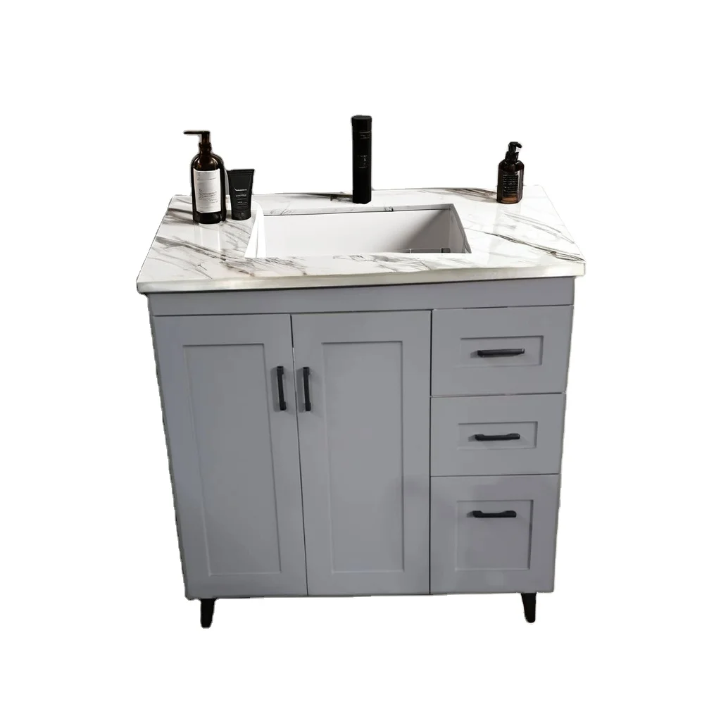 Factory 48-Inch Bathroom Vanity with Sink Gray Paint Shaker Door MDF Cheap Price Vanity Vanities