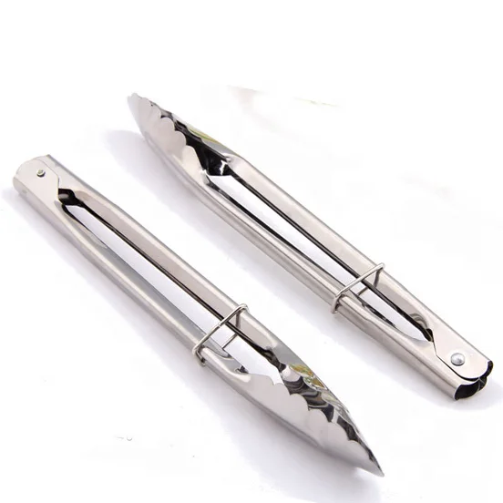 Netion Hot Selling High Quality Kitchen Accessories Stainless Steel Clever Serving Metal  Grill Long Handle Locking Food Tong