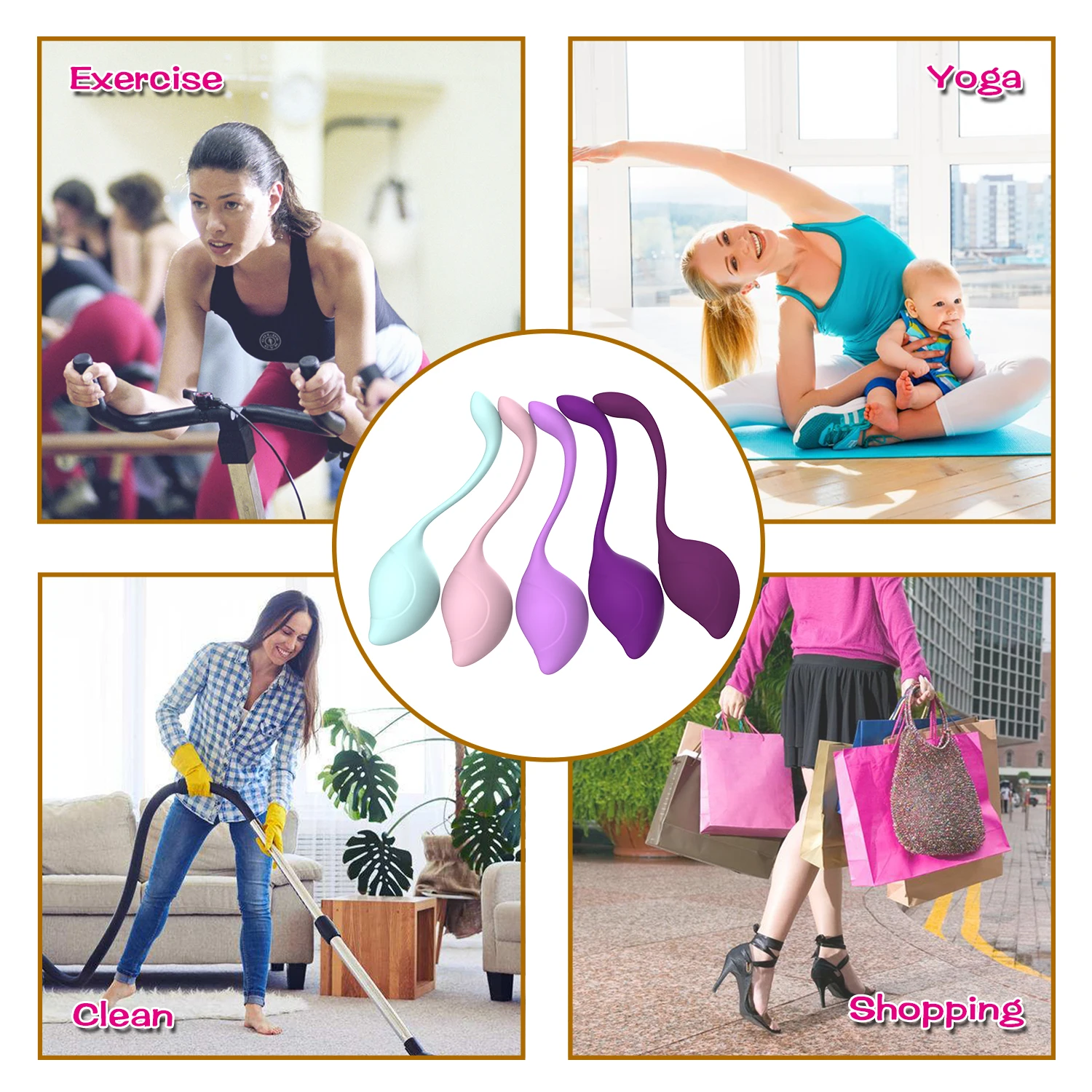 Soft silicone Pelvic floor exerciser kegel balls vaginal tightening silicone kegel balls