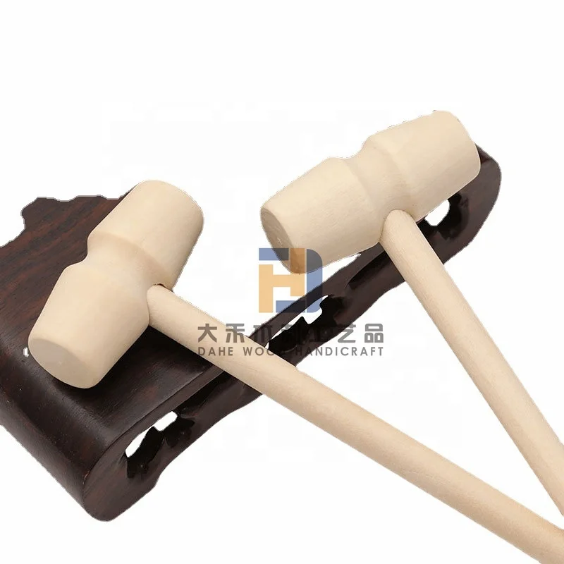 Unfinished Wooden Hammers Mallet Small Blank Wood Hammer for Kids Toy DIY Crab Lobster Tool