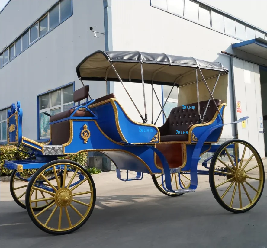 6 passenger royal horse carriage deluxe pumpkin carriage buggy drivable sightseeing horse buggy for bride wedding