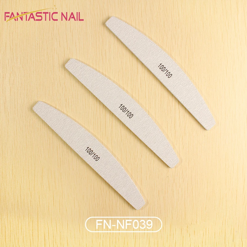 Personalized Custom Half Moon Shape Zebra Emery 80/100/180/240 Grit Nail File Professional
