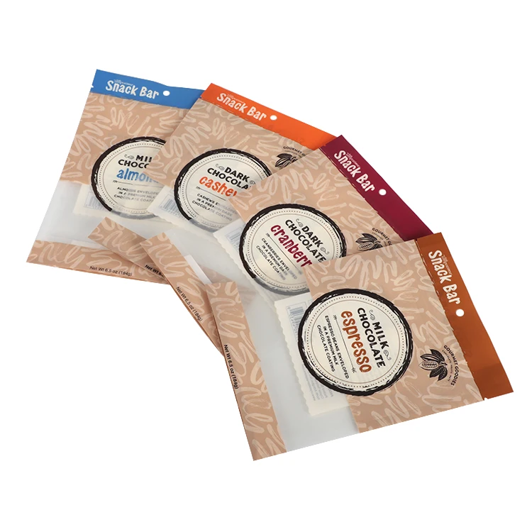 Wholesale stand up  Plastic Packaging zipper pull Dark Chocolate Cranberry Dessert  sachet doypack for dried fruit