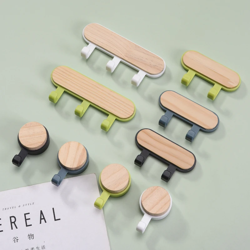 Wooden Coat Hooks Bag Hat Hangers Wall Hanging Hook Clothes Holder Home Decoration Accessories Home Decor Storage Rack Hook