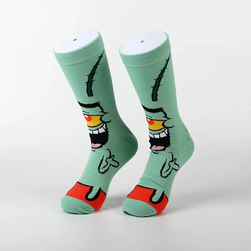2024 designer Sponge bob Socks Patrick Star Squidward Tentacles Cartoon Pure Funny Cotton Long Tube Calcetines anime Socks