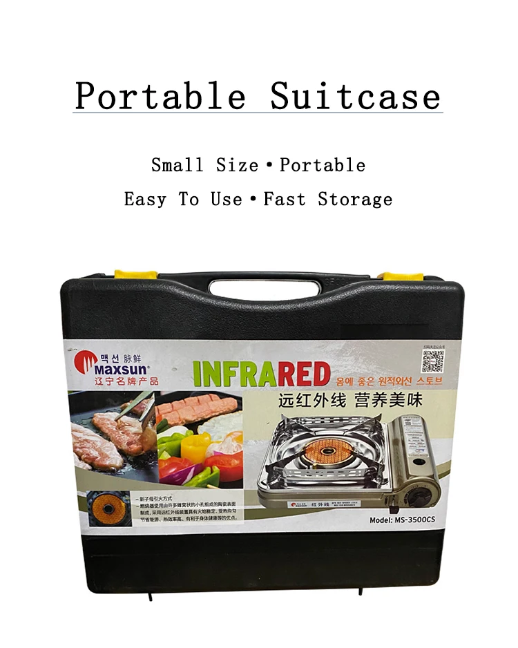 
Stainless bbq grill Gas Stove outdoor windproof infrared gas stove Camping Portable barbecue stove butane CAMP COOKER 