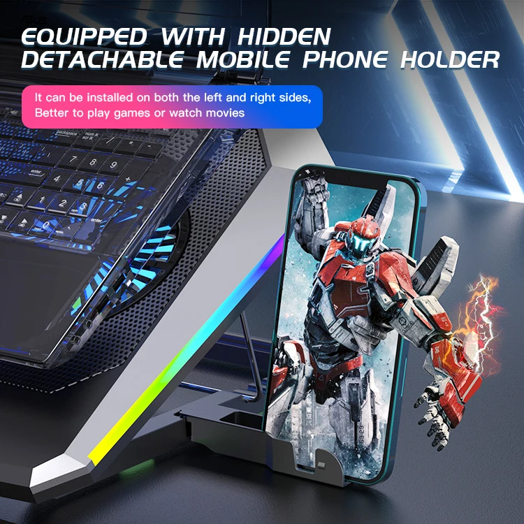 Подставка для охлаждающей подставки с RGB 3 охлаждающий вентилятор охлаждения