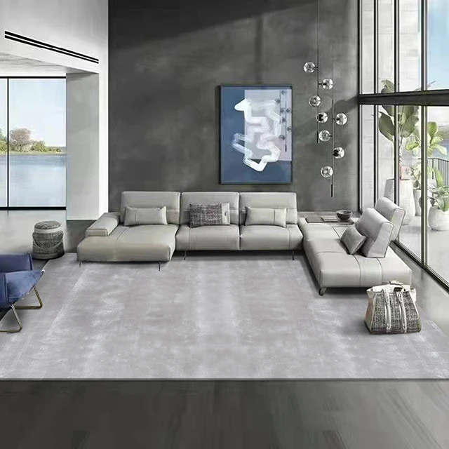 Handmade Modern Minimalist Tufted Carpet Wool Washable Custom Size Home Living Room Bedroom Bathroom Door Ice Spun Silk Style