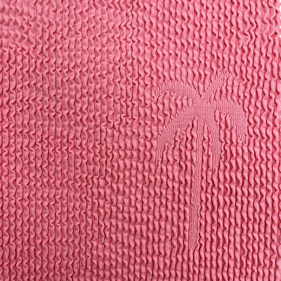 XA3463-TR recycled textured pattern palm tree knitted seersucker crinkle swimwear bikini fabric elastic 4 way stretched