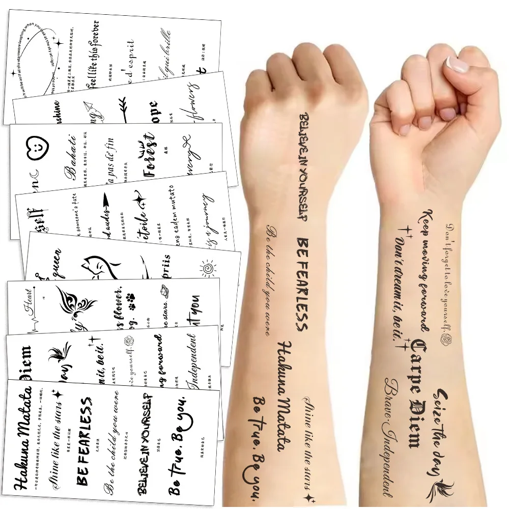 ZY3240S Hot English Word Tattoo Stickers Waterproof Holiday Party Gathering Amusing Face Tattoo Stickers For Children