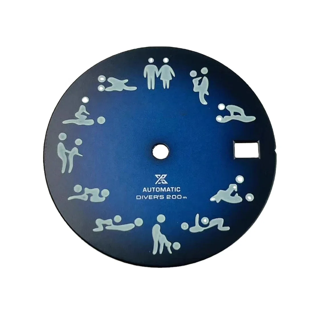 Custom New NH35 NH36 Gradient SEX Erotic Fun Literal Green Luminous Dial Modified Diameter 28.5mm Mechanical Watch Accessories