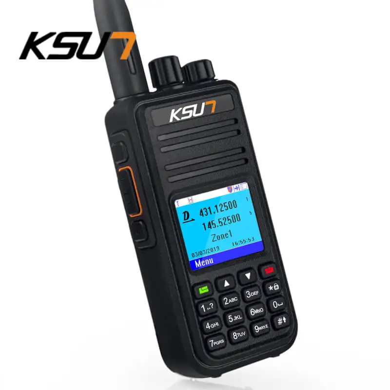 KSUNTFSI Portable Digital 2 Way Radios GPS Waterproof UHF VHF Ham Radio Handheld Long Range Wireless Intercom DMR Walkie Talkie
