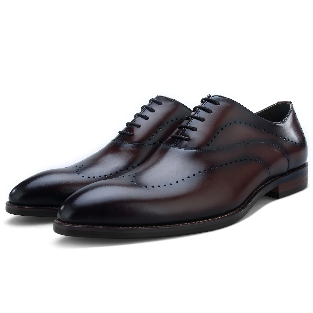 
2020 New Style Dress Shoe Genuine Leather Shoes Lace up Small Point Oxford Men Dress Shoes 