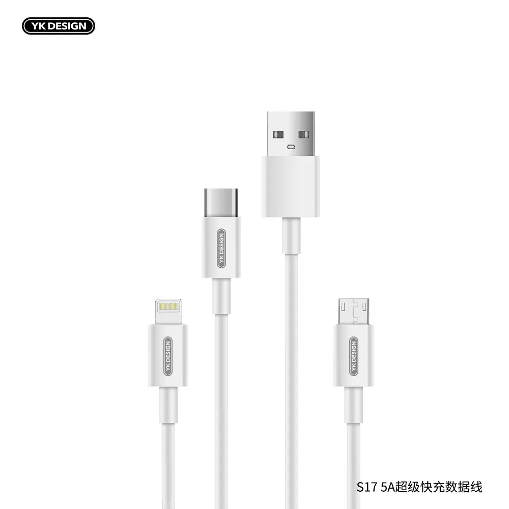 YK Design Cable  factory price 3in1 date Cable One drag three  Cute cartoon cable design with very cheaper price