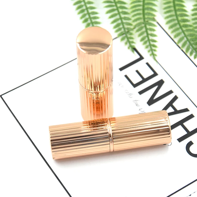 Роскошный Розовый Золотой пустой тюбик для губной помады под заказ контейнер для бальзама для губ