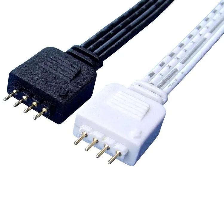 24V Led Strip Light 4 Pins RGB Connector plug power Splitter Cable 4pin needle female Connector wire 22AWG