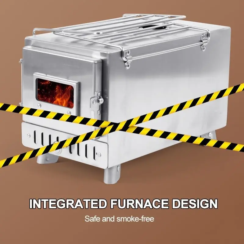 OGMIE Stainless Steel Portable Firewood Stoves Outdoor Activities Camping Picnics Firewood Heating Household Folding Design