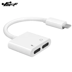2 In 1 for iphone Earphone Audio Aux Splitter Headphone Jack Adapter