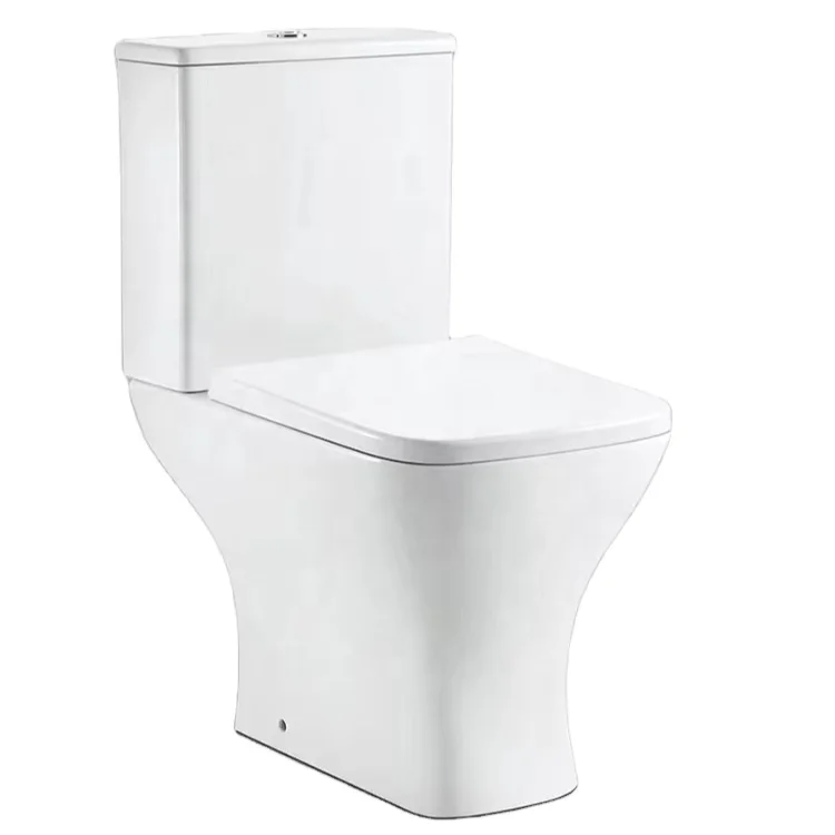 Medyag Square Two Piece Toilet Wash Down P Trap 180 mm  CE Standard Sanitary Ware  Comfortable Two Piece Water Mark Toilet