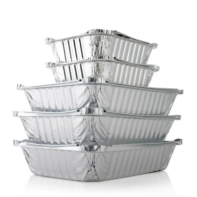 900ml 1100ml 2300ml Disposable Aluminum Foil Takeout Containers with Plastic Lids