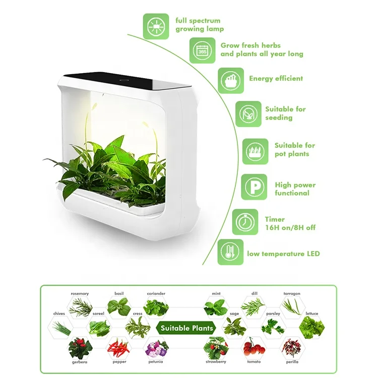 UKIOK Mini Smart Plant Pot Garden Plant Watering Hydroponics Flower Pots Planters
