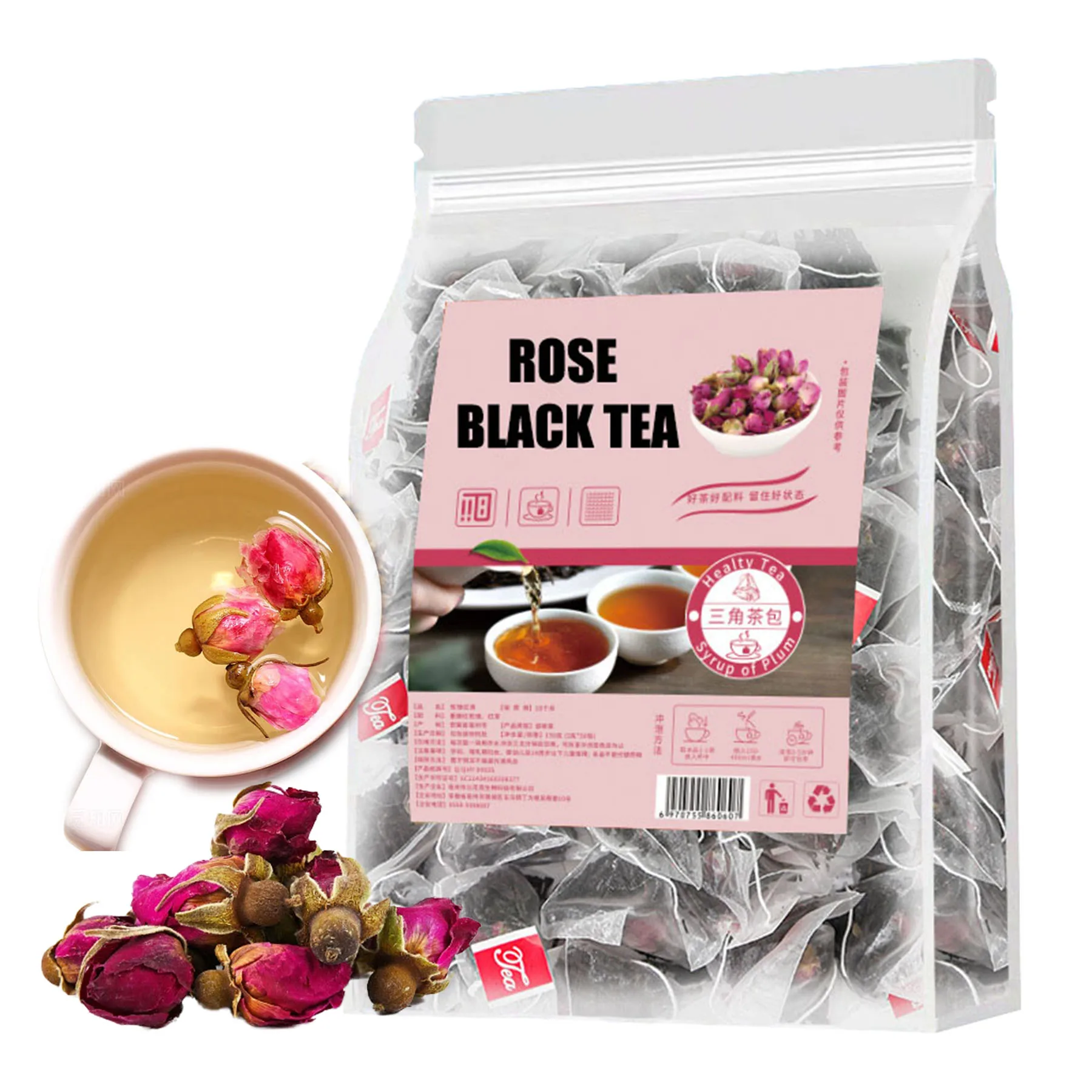 OEM Wholesale Bulk 100% Natura Health Flavor Tea Flower Rose Black Tea Bags