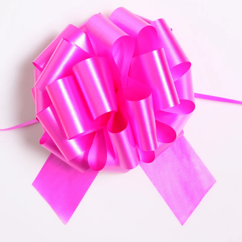 Decoration Ribbon for Gift Packing Plastic Ribbon Pull Bow for Christmas Metallic Pom Pom Pull Bows Pull String Gift Bow