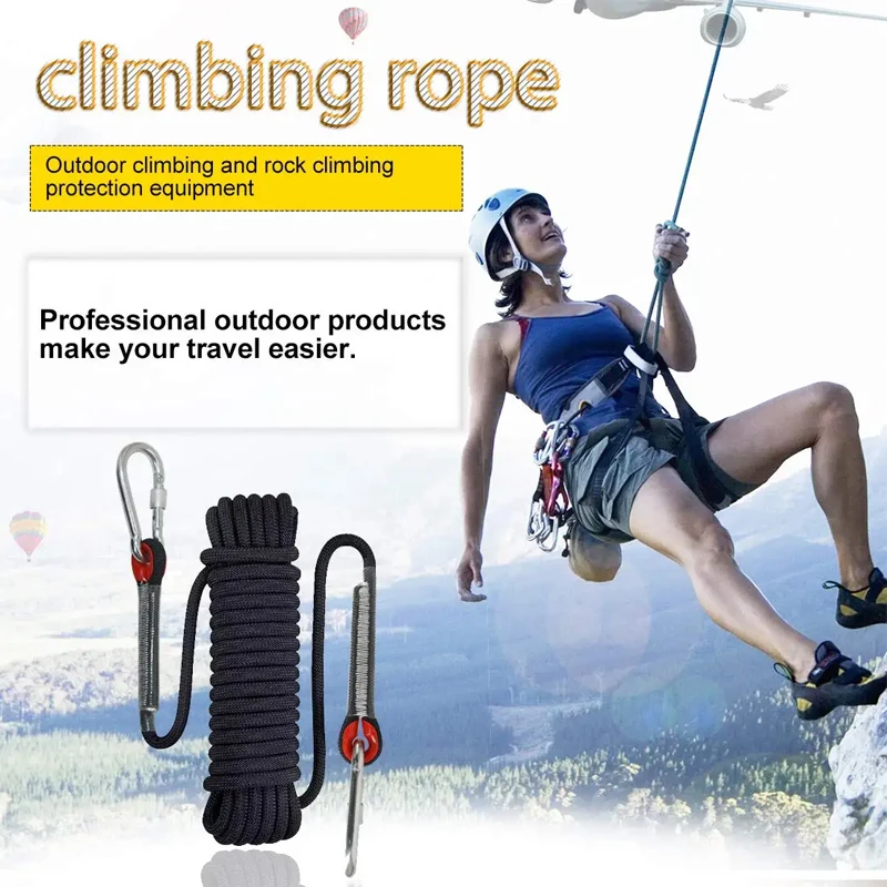 Climbing Rope 10 mm(3/8in) Accessory Cord Equipment Escape Rope Ice Climbing Equipment Fire Rescue Rope