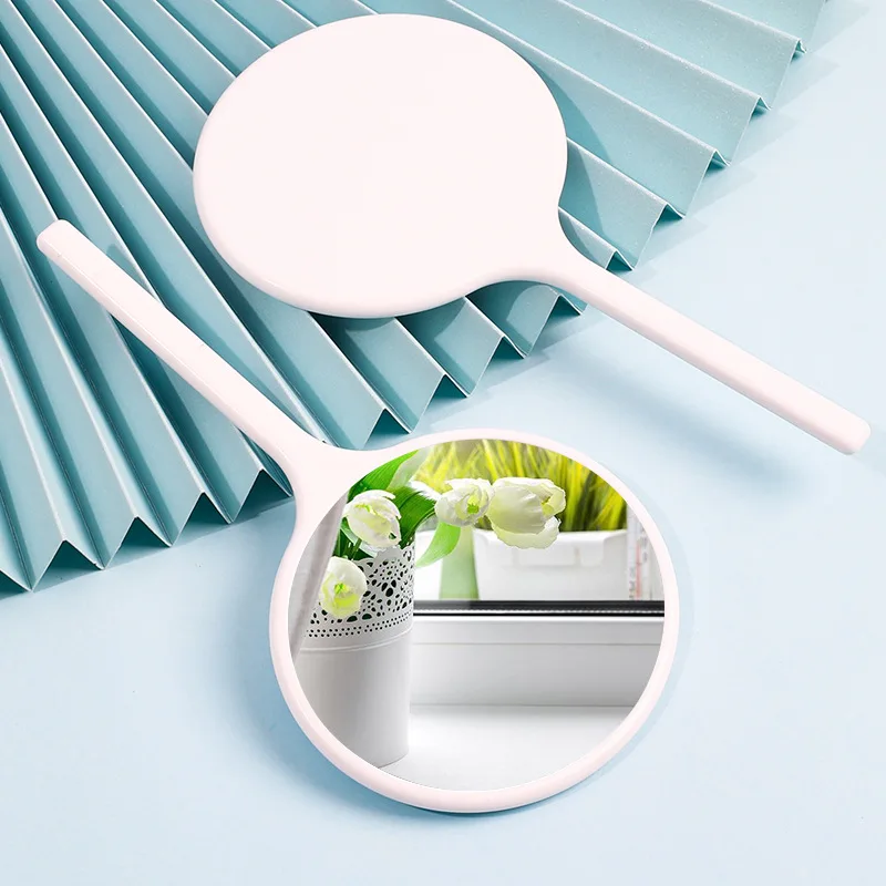 SAIYII New Promotion Ginkgo Leaf Shaped Plastic Handheld Mirror Small Vanity Round Compact Hand Mirror With Custom LOGO as Gifts