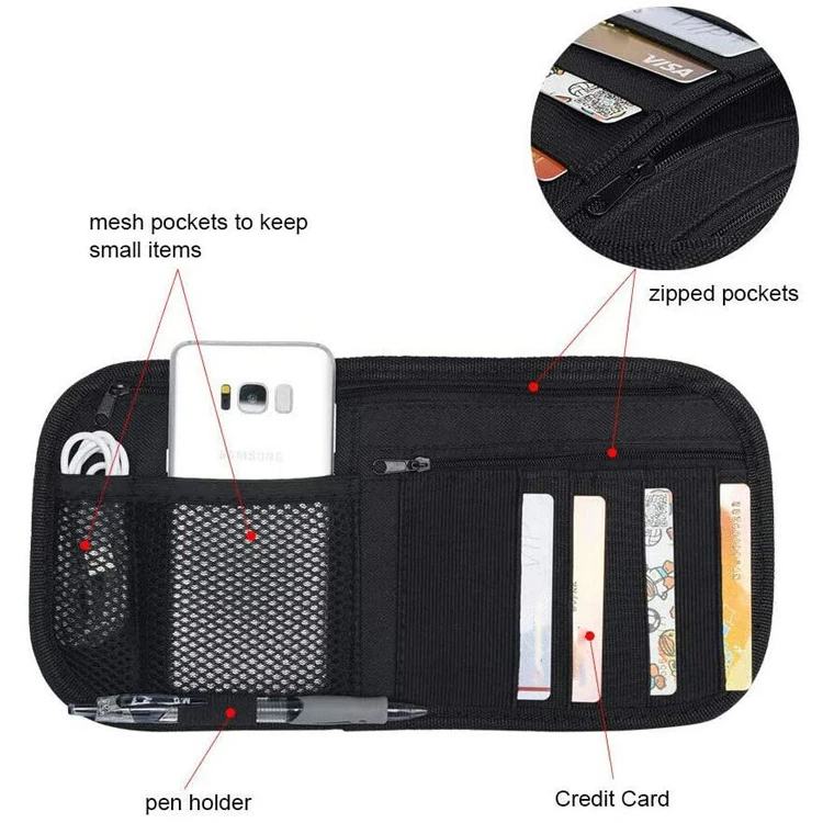 Универсальный карманный органайзер для хранения аксессуаров в салоне автомобиля, держатель для солнцезащитных очков, солнцезащитных козырьков, сотовых телефонов